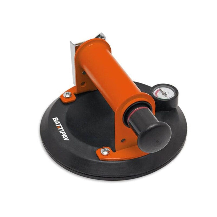 Suction cup mount with orange handle and black circular base