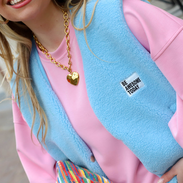 Be awesome teddy gilet blauw