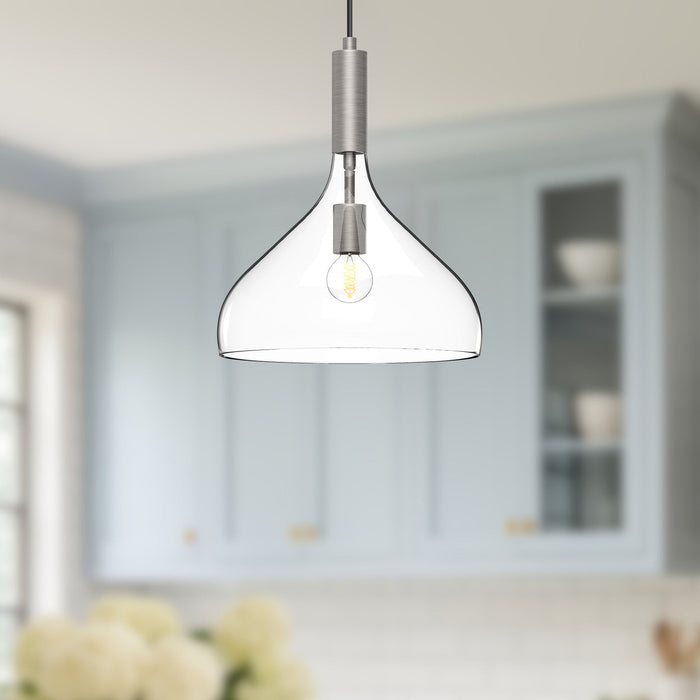Brushed Nickel/Clear Glass