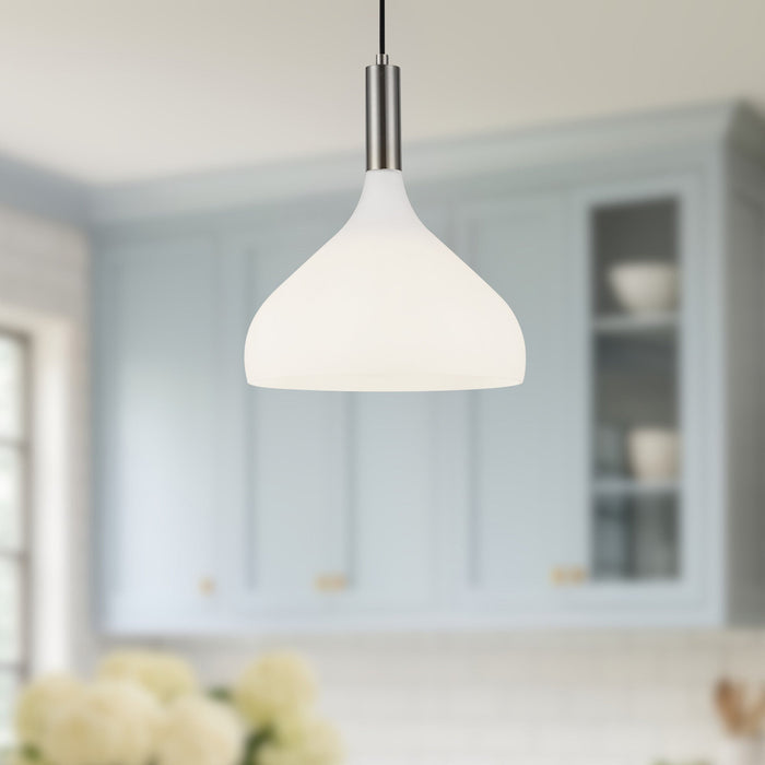 Brushed Nickel/Opal Glass