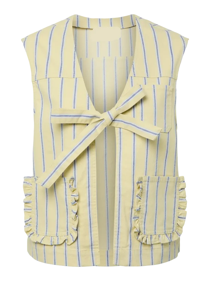 Billo denim tie vest french vanilla