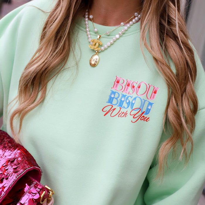 Bisous bisous sweater groen