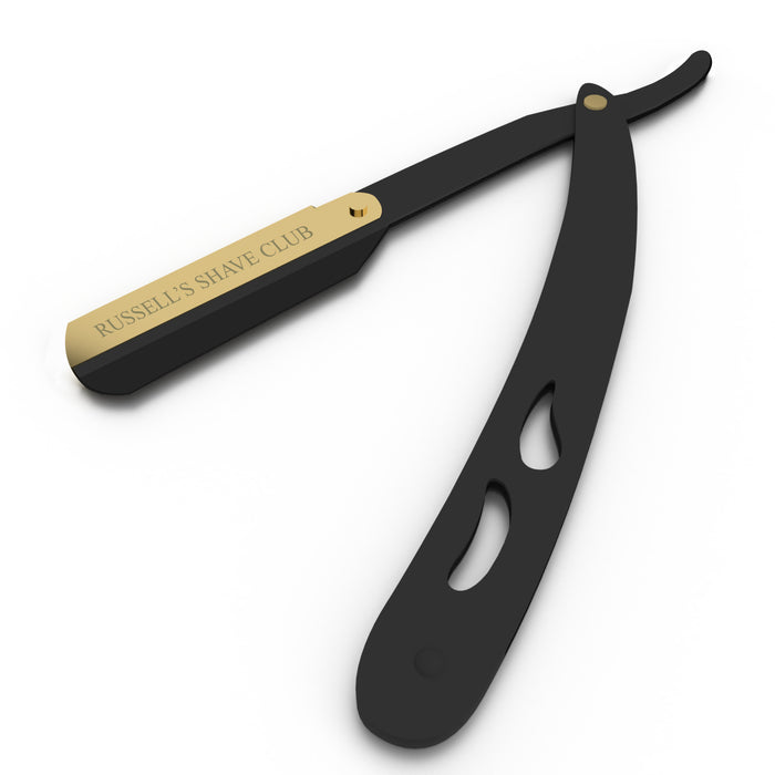 black and gold cut throat razor