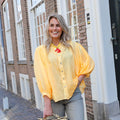 Blouse ballonmouw oranje geel