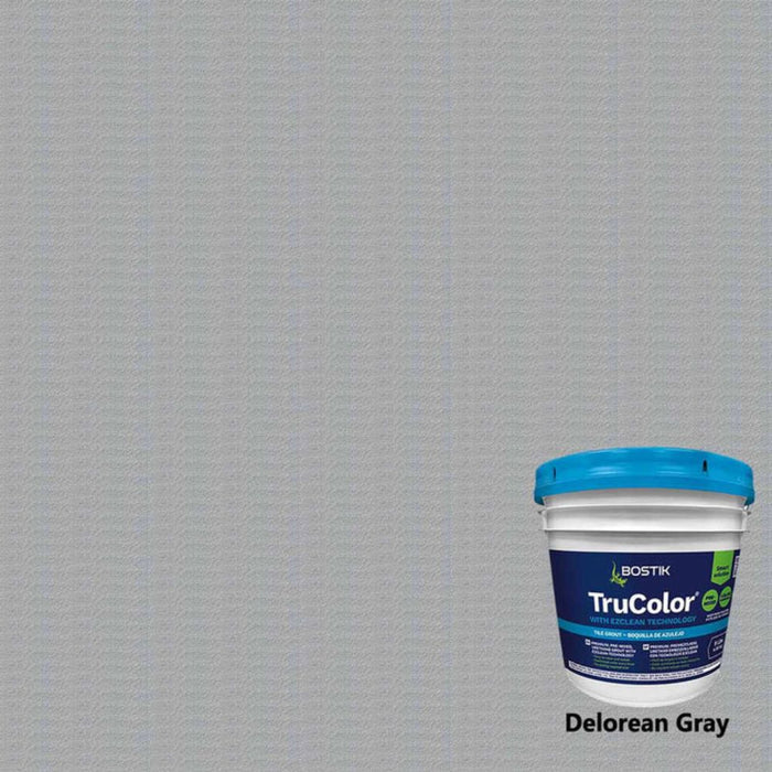 TruColor RapidCure pre-mixed grout bucket, Delorean Gray color