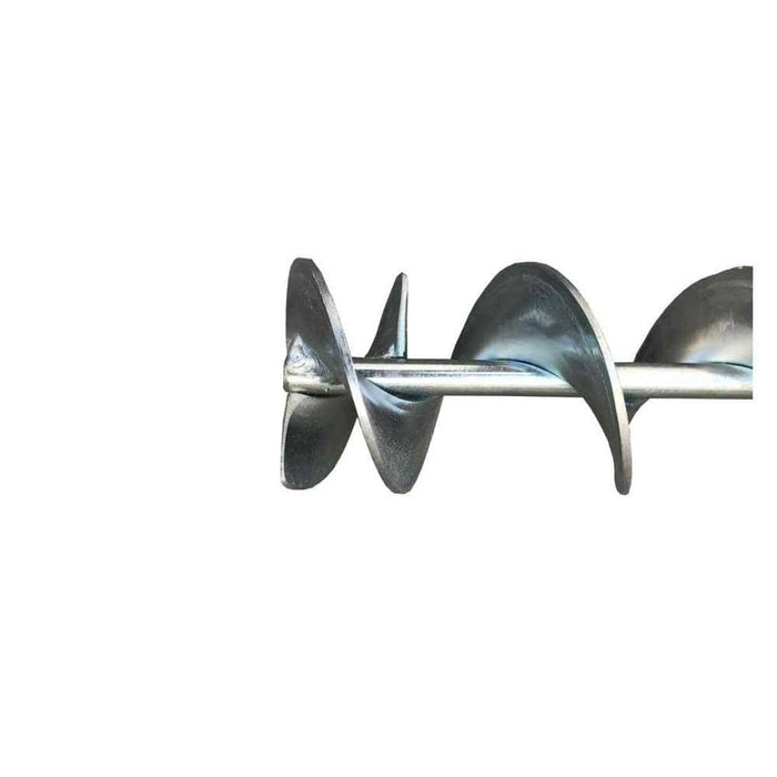 Metal helical auger mixer bit with three spiral mixing flights