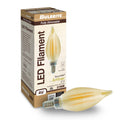 C11 4W Dimmable Amber Filament LED Light Bulb with E12 Base, 2100K, 250 Lumens, 4-Pack