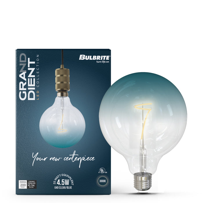 C53 4.5W Dimmable Blue Filament LED Light Bulb with E26 Base, 3000K, 200 Lumens, 2-Pack
