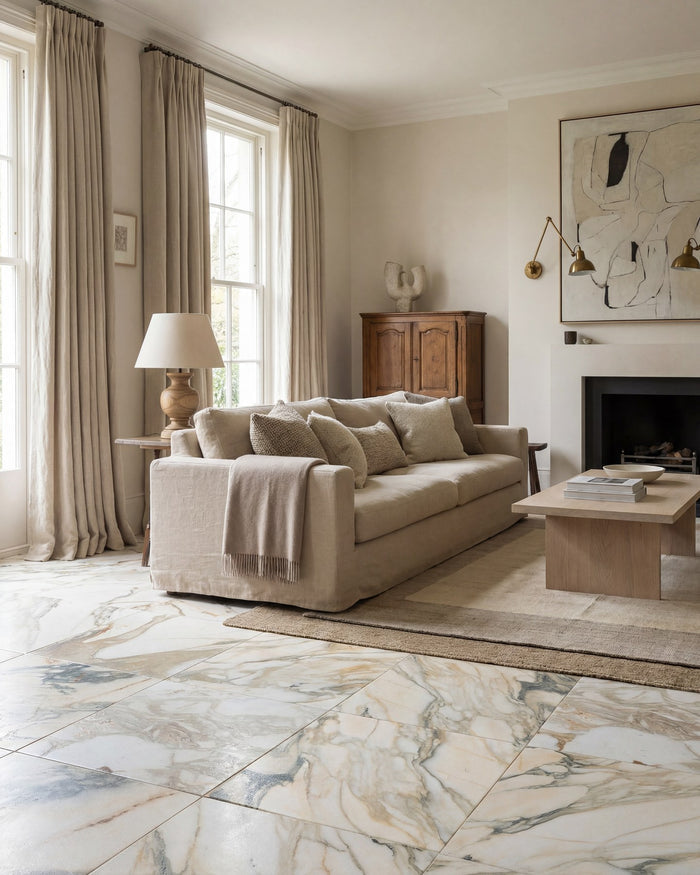 Calacatta Oceana Oro Leathered & Aged 61 x 61 x 2.0cm