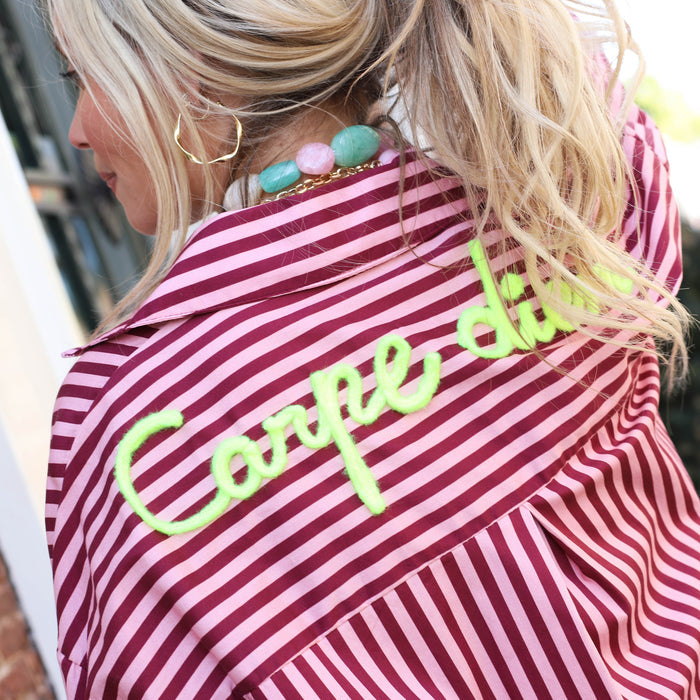 Carpe diem blouse roze burgundy