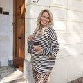 Charlie streep sweater bruin wit