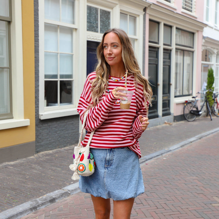 Charlie streep sweater roze burgundy