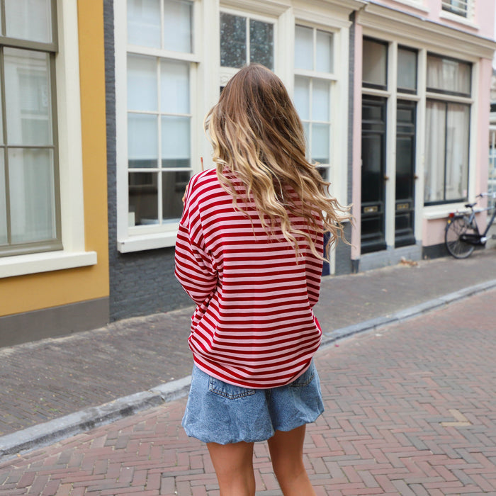 Charlie streep sweater roze burgundy