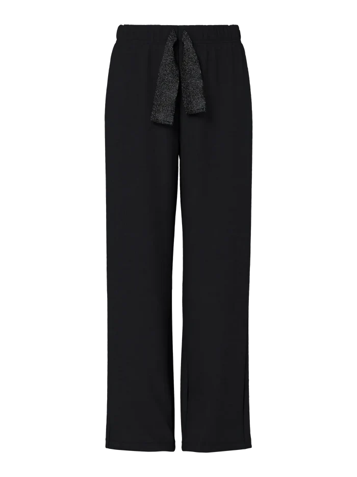 Chilli wide glitter sweater pants black
