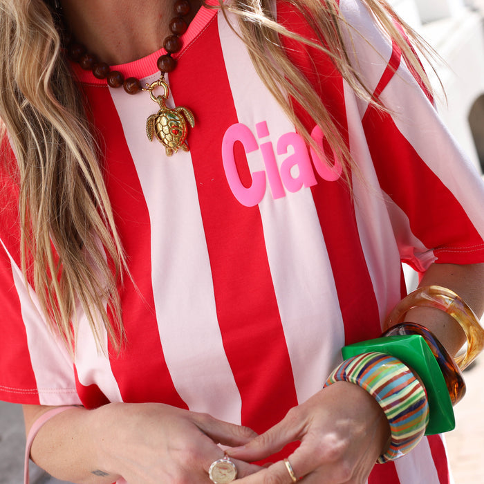 Ciao shirt roze rood verticaal