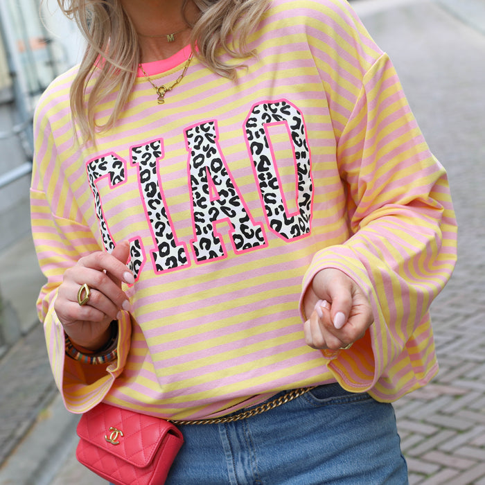 Ciao sweater roze geel