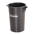 Collomix 17-gallon mixing bucket with side handle, dark gray plastic.