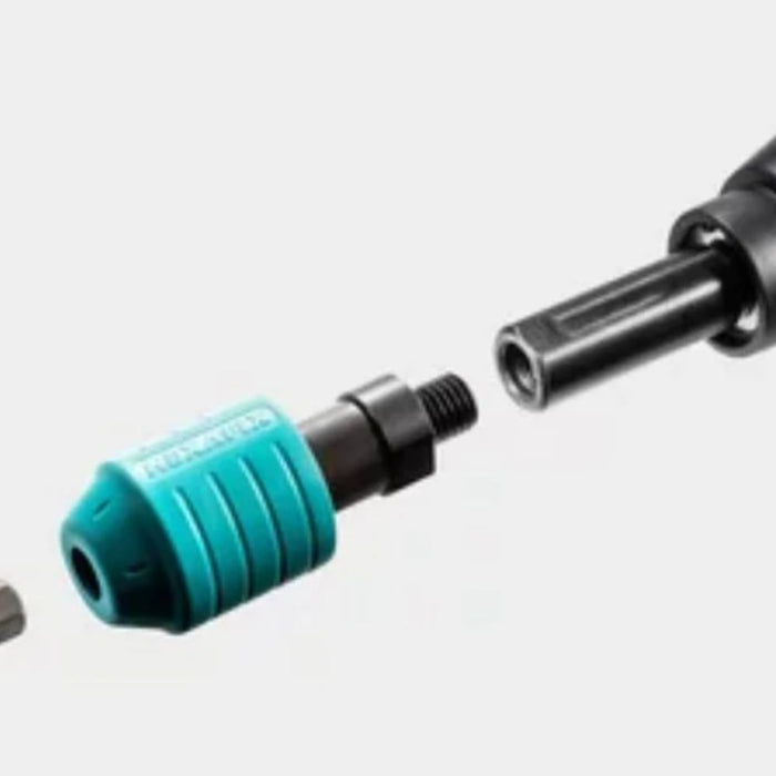 HexaFix Quick-Coupling Adapter, turquoise, with metal nipple and thread
