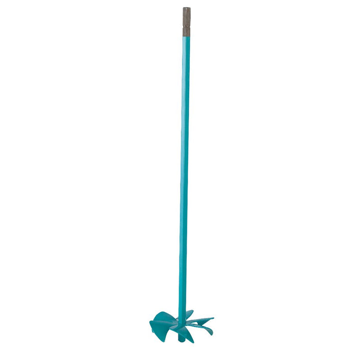 Blue mixing paddle attachment with flexible shaft and 3-blade head