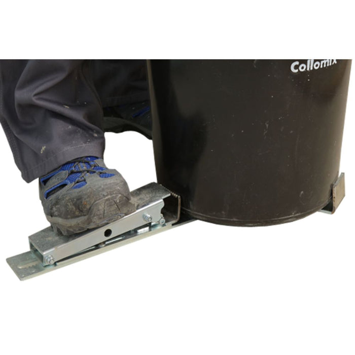 Collomix MG Mix Grip bucket holder with foot pedal clamp and steel base