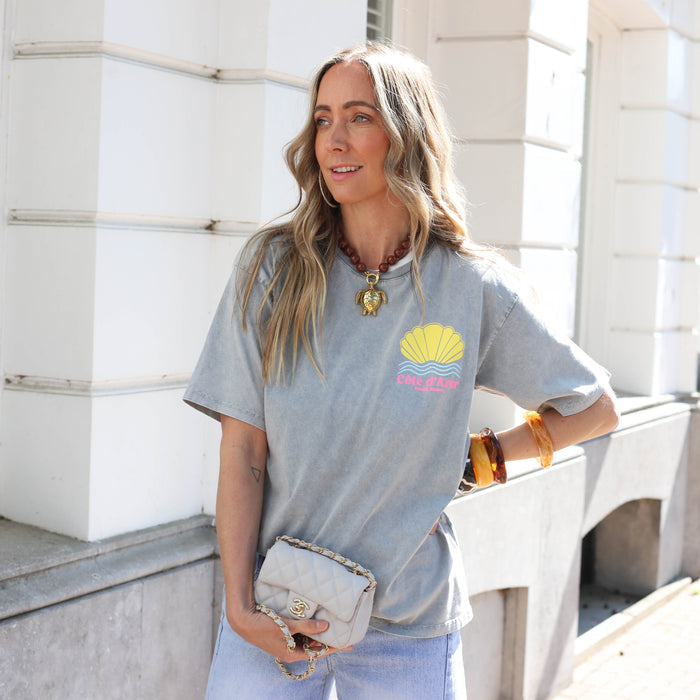 Cote d’Azur tee schelp grijs