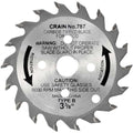 Crain 787 carbide-tipped toe kick blade, circular toothed cutting wheel