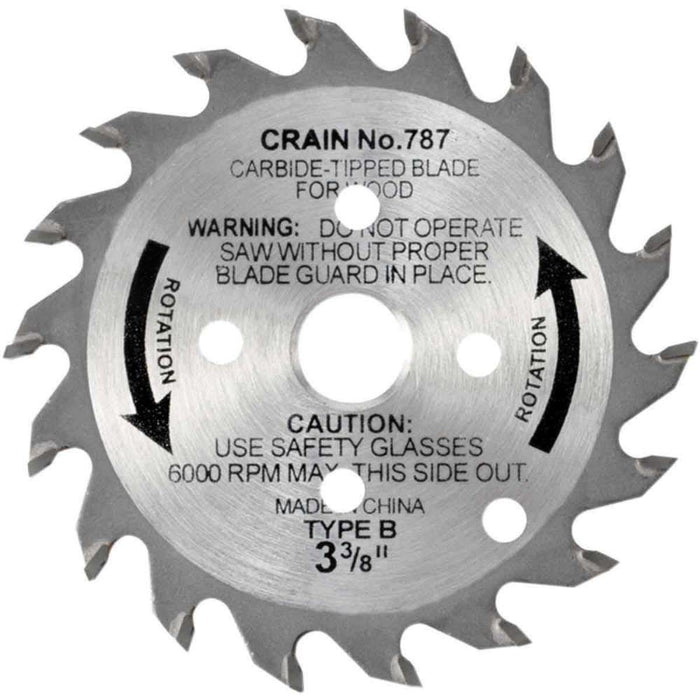 Crain 787 carbide-tipped toe kick blade, circular toothed cutting wheel