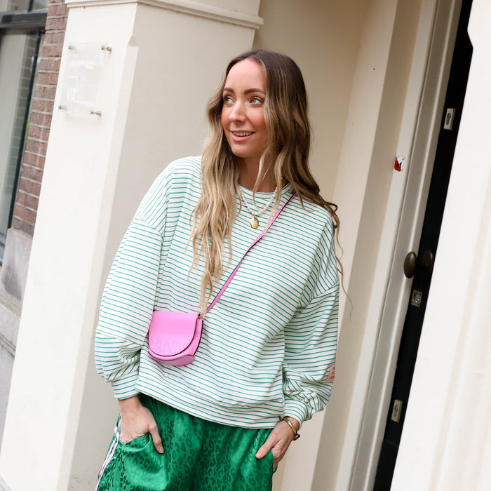 Creme de la creme top groen ecru