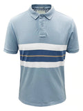 Cxly P.Q Half Sleeve Polo For Men-Sky Blue with Panel-RT714