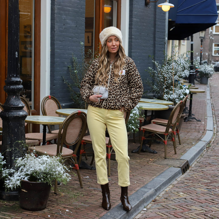 Denim jeans geel