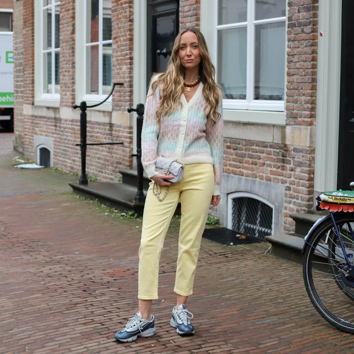 Denim jeans geel