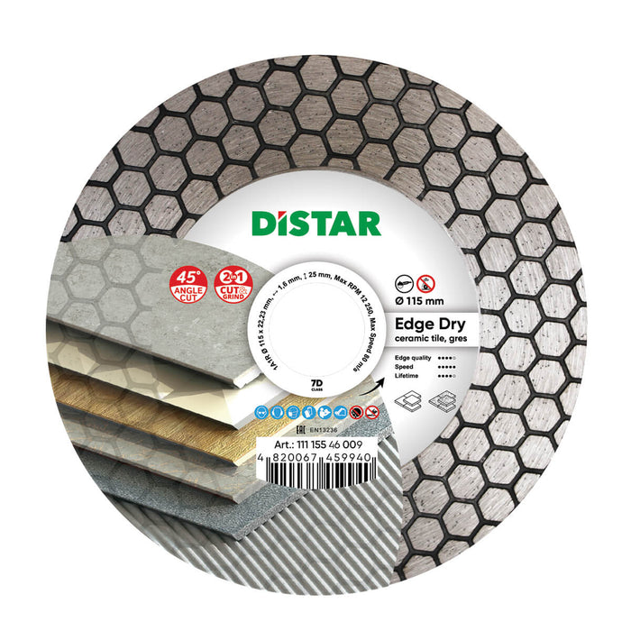 DISTAR Edge Dry Diamond Blade 4.5"–5" – 45° Dry Tile Cutting Blade for Ceramic & Porcelain – product view 7