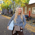 Dory streep vest blauw bruin