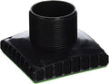 Black drain riser with threaded inlet and square base