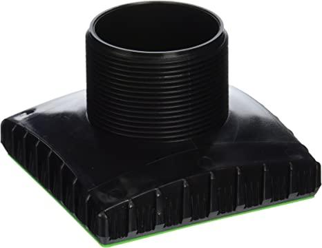 Black drain riser with threaded inlet and square base