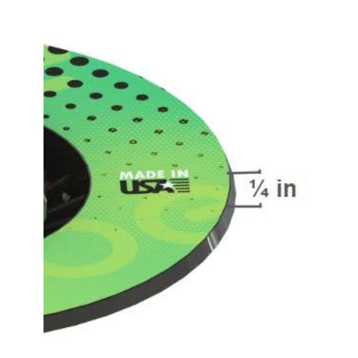 Side view of green bond flange edge with 1/4 in measurement callout