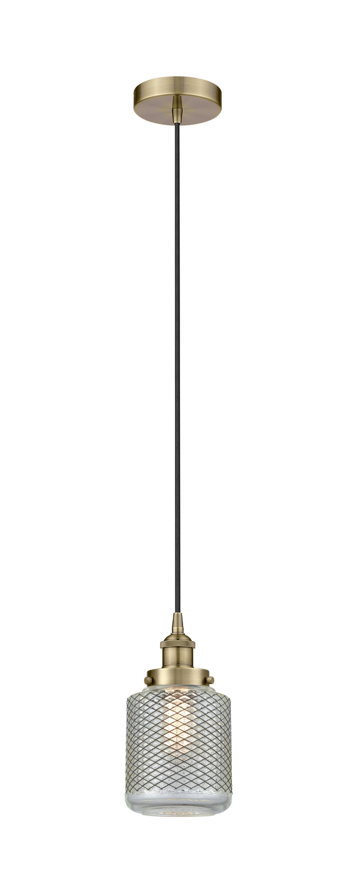 Edison Mini Pendant Antique Brass Cast Glass