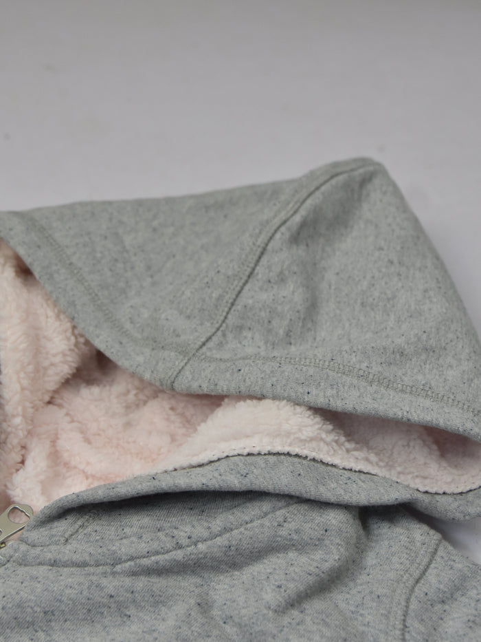 Adidas Faux Fur Zipper Hoodie For Men-Grey Melange-NA13961