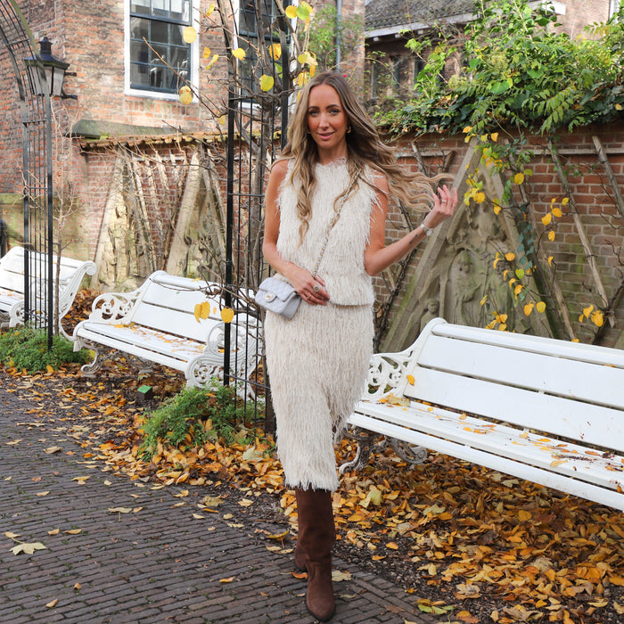 Feather rok ecru