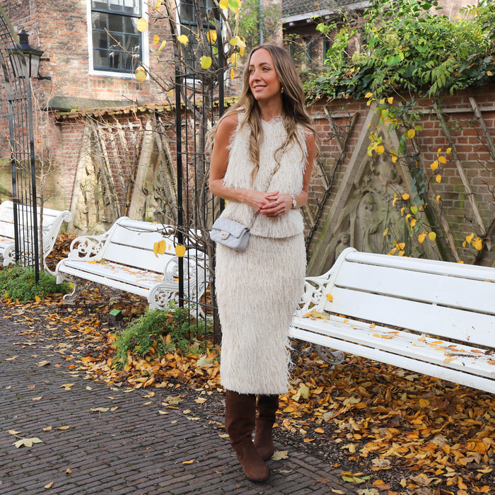 Feather rok ecru