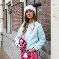 Fiocco strik sweater lichtblauw