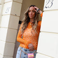 Flaisa neck top russet orange