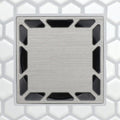 FloFX Blank Slate Drain Grate in Brushed Nickel finish for compatible FloFX shower drain