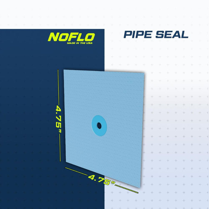 Pipe Seal square pad, light blue, with center hole; 4.75 in size