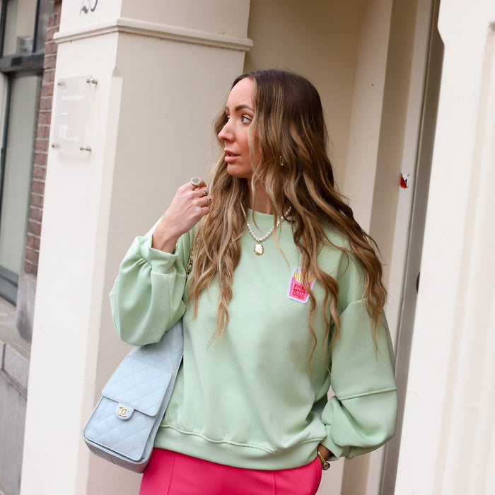 French fries sweater lichtgroen
