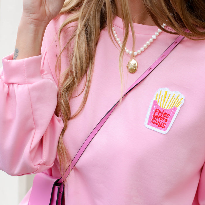 French fries sweater lichtroze