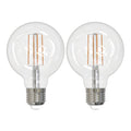 G25 8.5W Dimmable Clear Filament LED Light Bulb with E26 Base, 3000K, 800 Lumens, 2-Pack