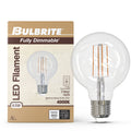 G25 8.5W Dimmable Clear Filament LED Light Bulb with E26 Base, 4000K, 800 Lumens, 4-Pack