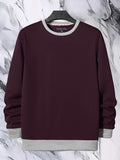 GA Fleece Sweatshirt For Men-Indigo with Grey-BR14631