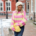 Gigi streep trui geel roze